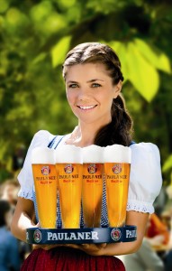 3. Waitress in a Paulaner beer garden