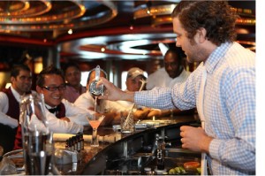 Bartenders enjoying the first WORLD CLASS training session aboard the ‘Caribbean’